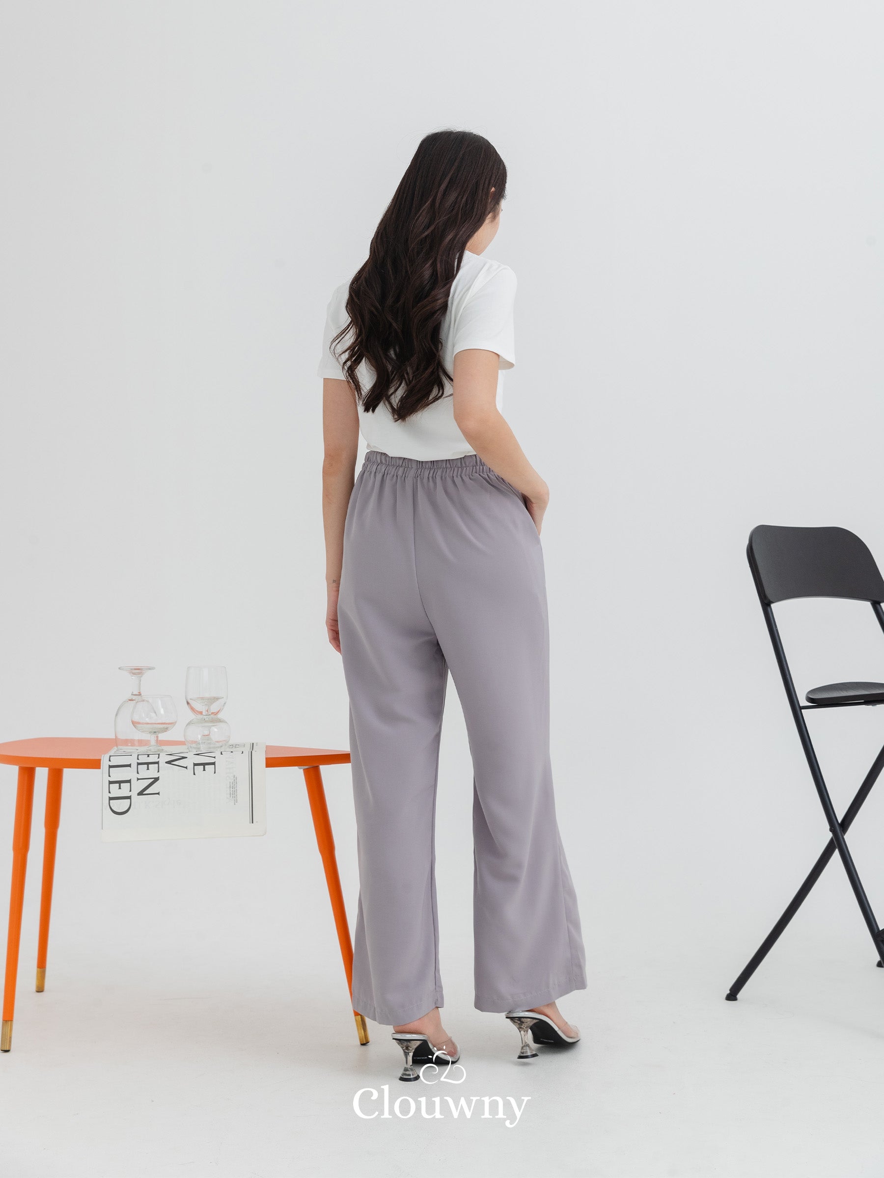 Quin Three Button Pants - Light Grey